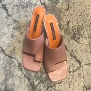 Suede French Connection 3 inch heels pinkish/purple 1 toe